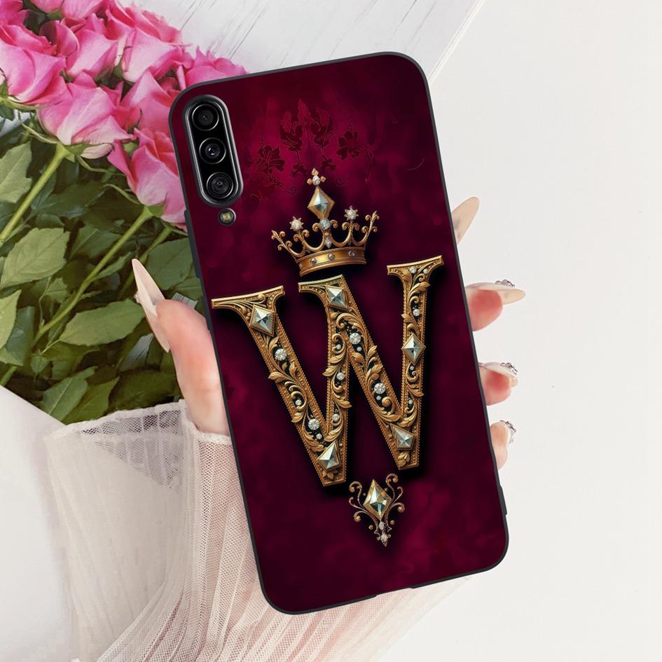 For Samsung Galaxy A90 5G Case SM-A908B Fashion Initial Letter Crown Soft Silicone Cover For Samsung A90 5G A 90 GalaxyA90 Funda