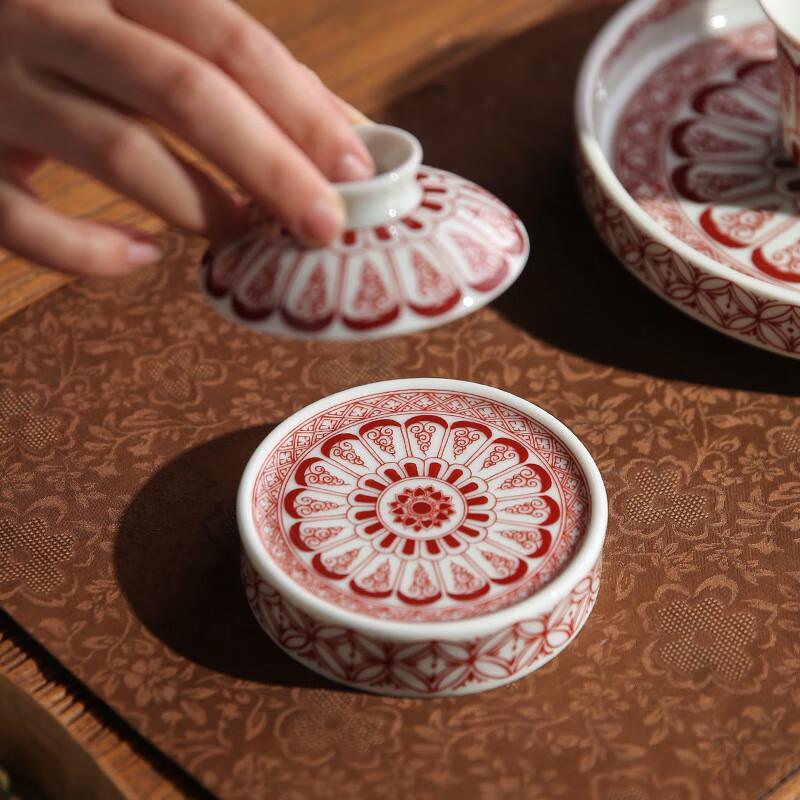 Retro Blue-and-White Ceramic Gaiwan Tea Set