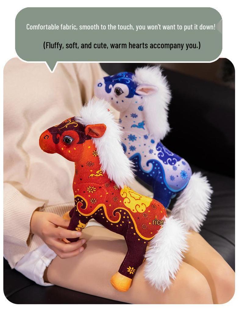 Horse Mascot Plush Toy In Tang Suit - Zodiac Year Gift
