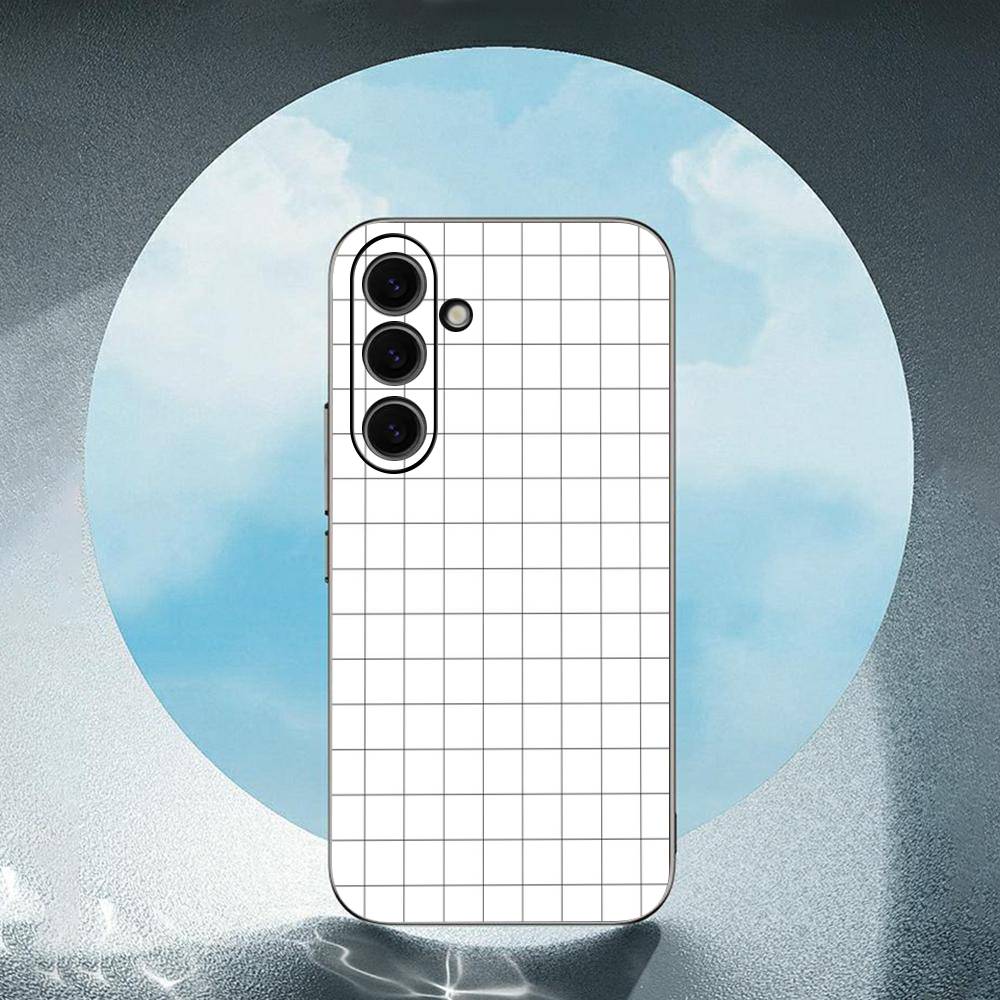 Grille Noir et Blanc Pour Samsung Galaxy S23 S24 S25 Ultra S22 Plus S21 Coque Souple Noire Coque Souple Imperméable