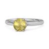 Lemon Quartz Minimalist Solitaire Ring - 925 Sterling Silver