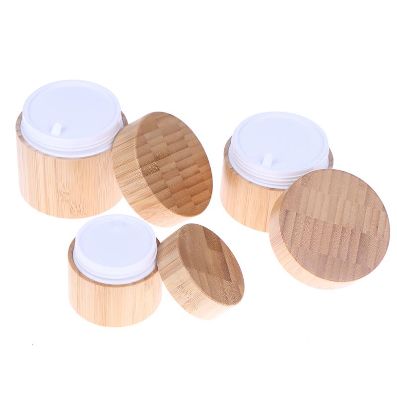 5-100G Natural Bamboo Bottle Cream Jar Nail Art Mask Cream Refillable Empty Cosmetic Makeup Container Bottle Storage Box