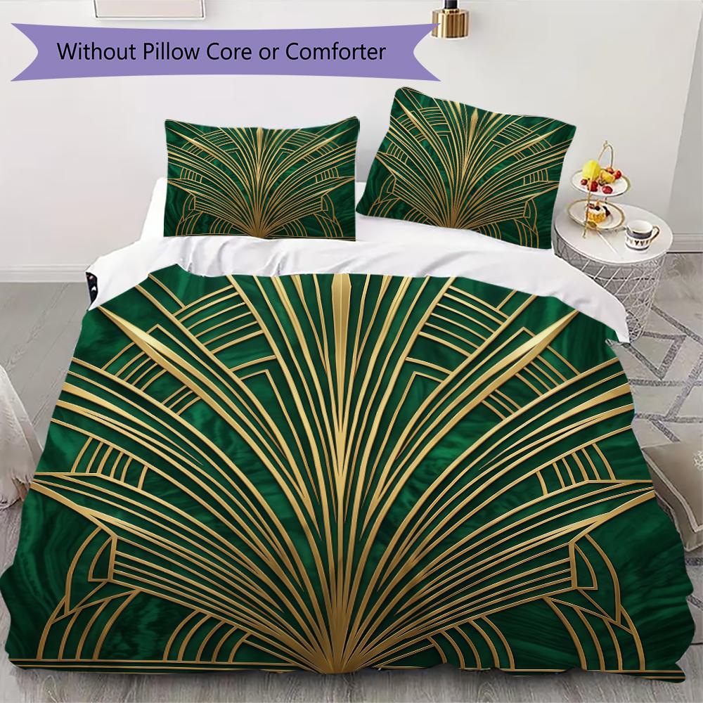 Art Deco Line Pattern Bedding Uilt Set Uilt Cover Pillowcase Home Decoration Birthday Gift (1 * Duvet Cover + 2 * Pillowcase Without Core)