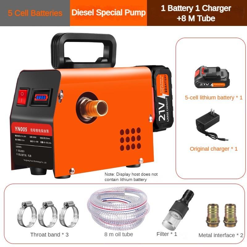 Small Multifunctional Electric Diesel Pump Portable Handheld Diesel Fuel Dispenser Rechargeable Oil Injection Pump