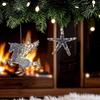 Christmas Tree Gift Ornaments Faux Crystal for Tree, Clear Snowflake/Starfish/Heart/Bird/Horse Hanging Decoration Decorations with Sequins Xmas Winter