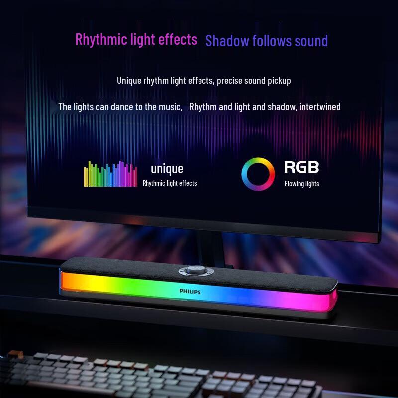 Philips SPA6109 RGB Gaming Bluetooth-Lautsprecher CN-Stecker (Adapter enthalten) (CN-Version)