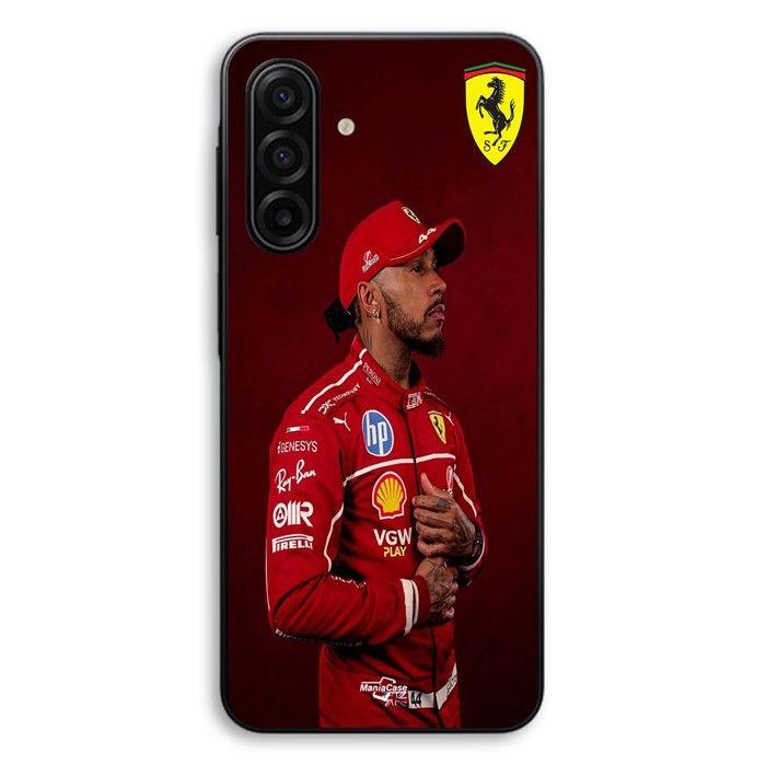 Coque de téléphone - MANIACASE - Samsung Galaxy A27 - Silicone TPU - Motif Lewis Hamilton Ferrari - Noir