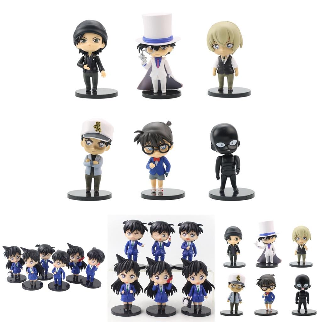 Cute Detective Conan Q Version Figures Set Of 6 Desk Display Cake Topper Home Decoration
