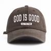 Chapeau de baseball lavé à l'eau imprimé GOD IS GOOD Simple, Décontracté, Tendance, Taille réglable Sports d'extérieur Fête quotidienne Vacances
