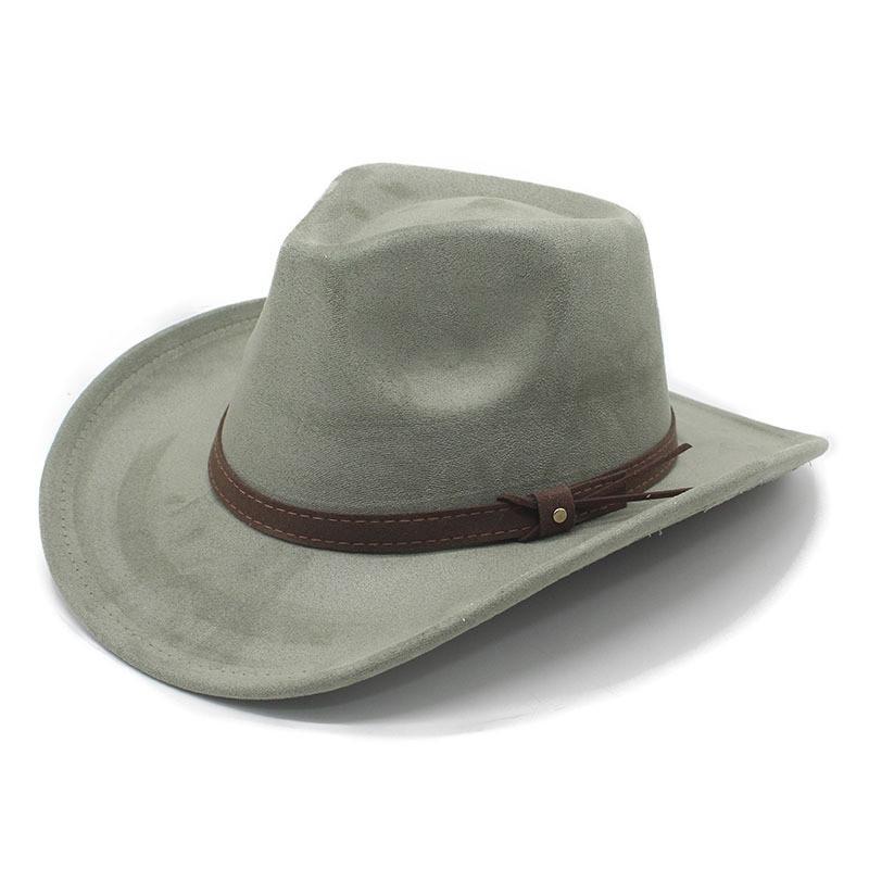 Ethnic Style Suede Men And Women Jazz Hat With Water Ripple Embellishments For Vintage Fashion