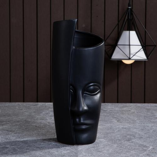 Nordic Ceramic Face Vase Modern Living Room Lip Flower Light Luxury Expression Half Face Decoration Home Decoration Accessories