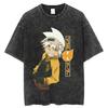 Anime Soul Eater Black Star Death The Kid Print T Shirt Men Washed Cotton Tshirts Vintage Oversized Tee Harajuku Male T-shirt