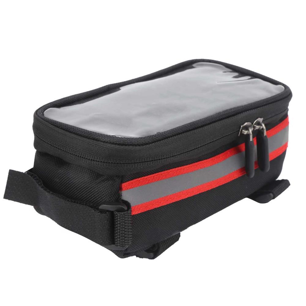 Easy Installation Bicycle Phone Bag Hook and Loop Straps Bike Top Tube Bag  Folding Bike Use