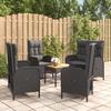 Vidaxl 5-Cz. Juego de Muebles de Jardín con Cojines, Negro, Ratán Sintético
