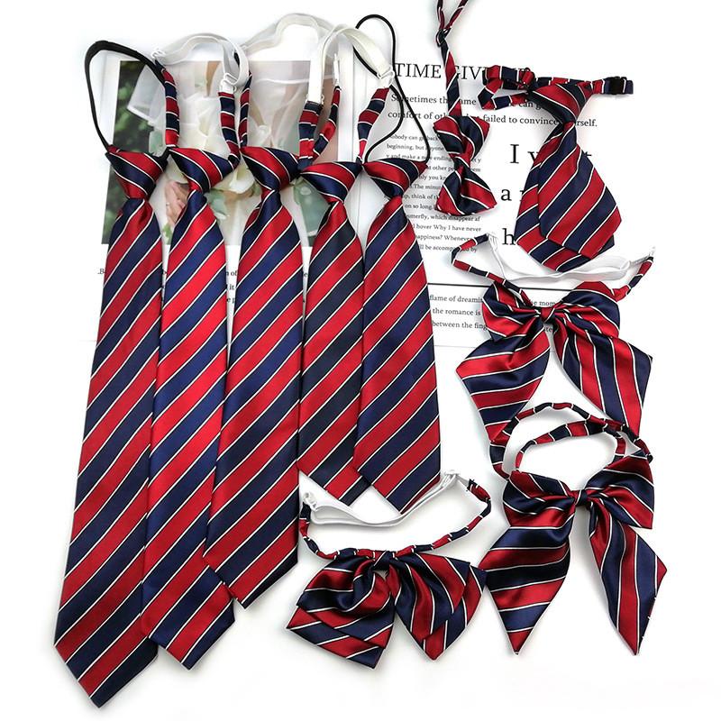 Kids School Uniform Bowtie With Striped Polyester Material For Graduation Photos
