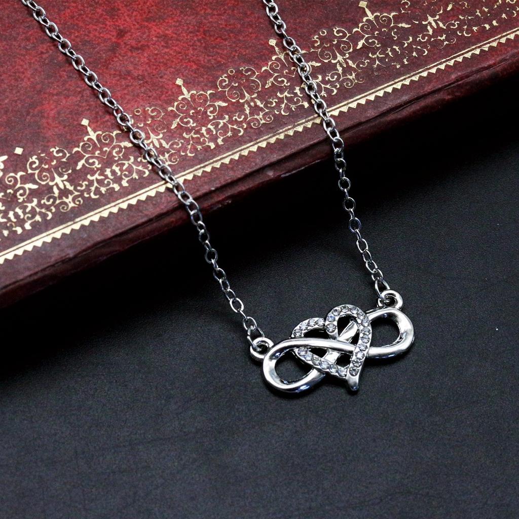 Hart Oneindigheid Hanger Ketting Ingelegd met Strass Steentjes voor Vrouwen Hartvormige Sieraden Verjaardag Cadeaus voor Alle Vrouwen Meisjes