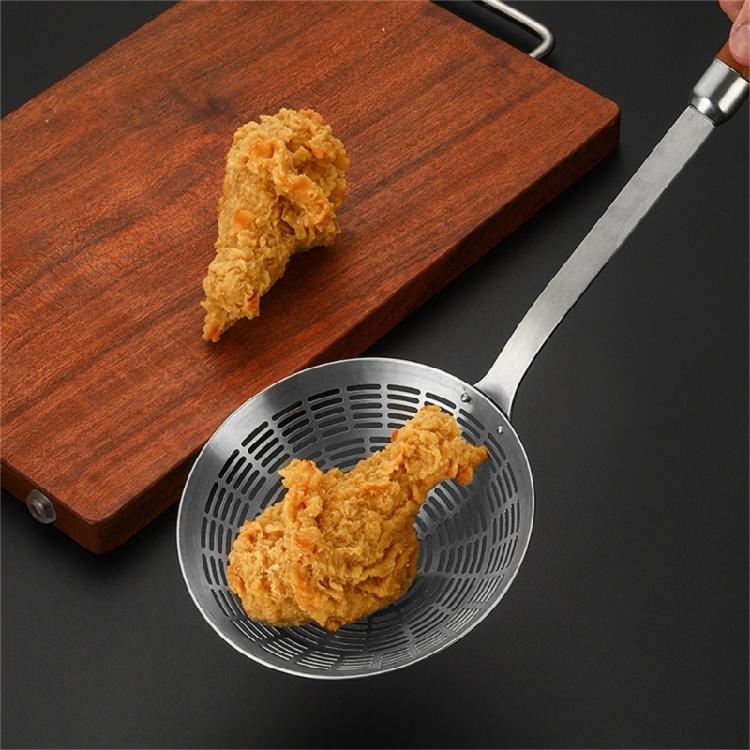 Practical Skimmer Spoon Steel Strainer for Draining and Frying Kitchen Utensils