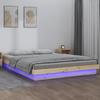 Vidaxl Bed Frame With LED, 120X200 Cm, Solid Wood