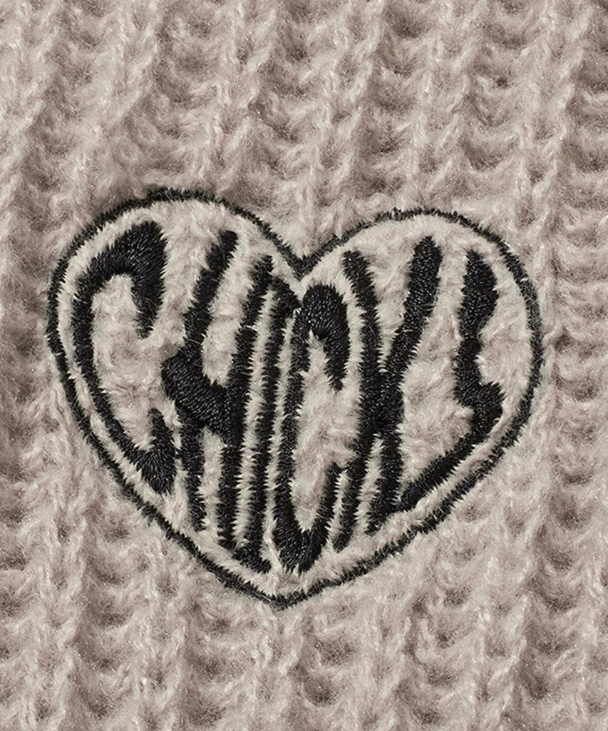 CHICKS Hofe Knit Hoodie Zip-Up Tee Dark Beige