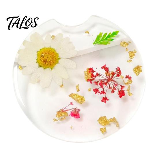 Talos Car Coaster, Durable Resin Flower Drink Mirror Polished Unique Coffee Cup Holder, for Interior Accessories