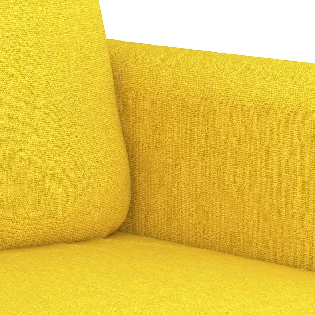 3 Seater Sofa Light Yellow 180 Cm Fabric