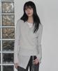 Ledeoli Henley Neck Layered Set Linen Knit Top [Light Grey]