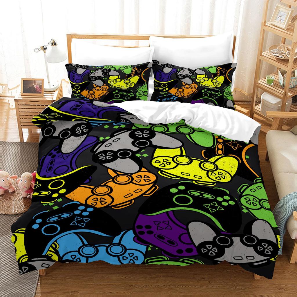 Game 3D Digital Printing Kit Quilt Cover Three-Piece Set