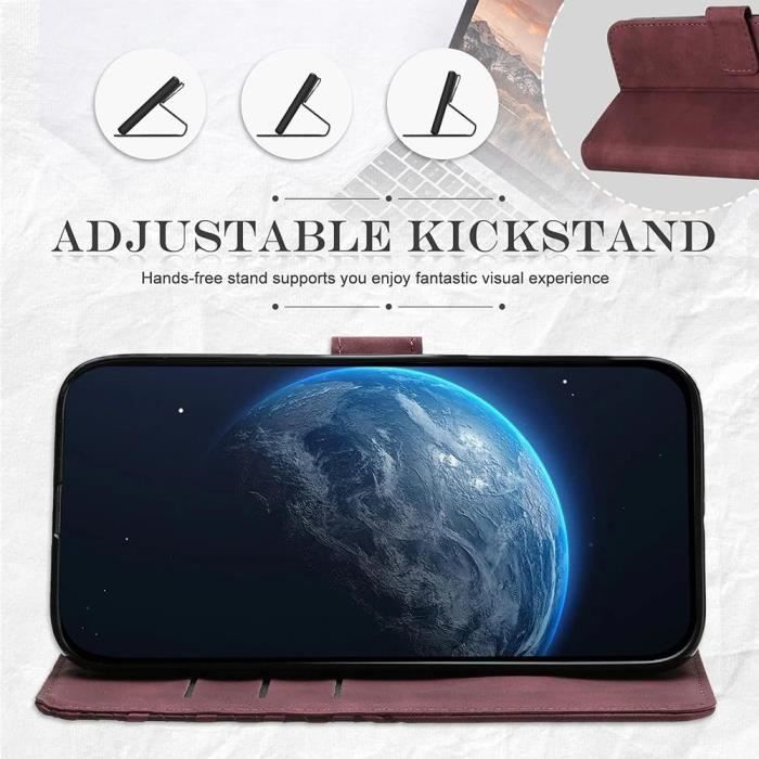 Protective Case - BOOLING - for Samsung Galaxy A52 4G-5G/A52s 5G - PU Leather - Red - Hands-free Stand