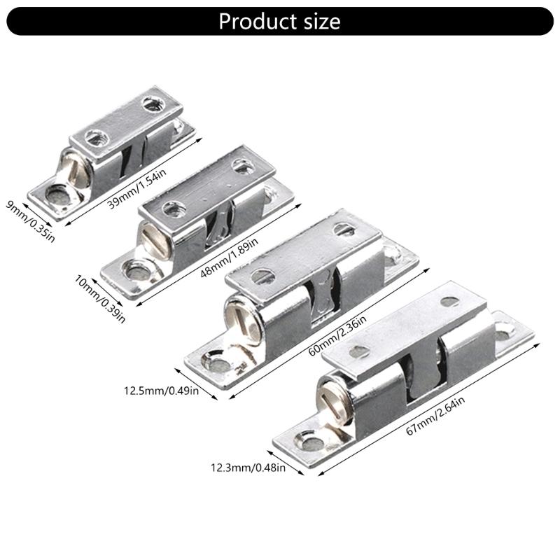 12Pcs Double Balls Tension Roller Catch Latches Zinc Alloy Closet Balls Tension Latches Cabinet Door Catch Easy To Install