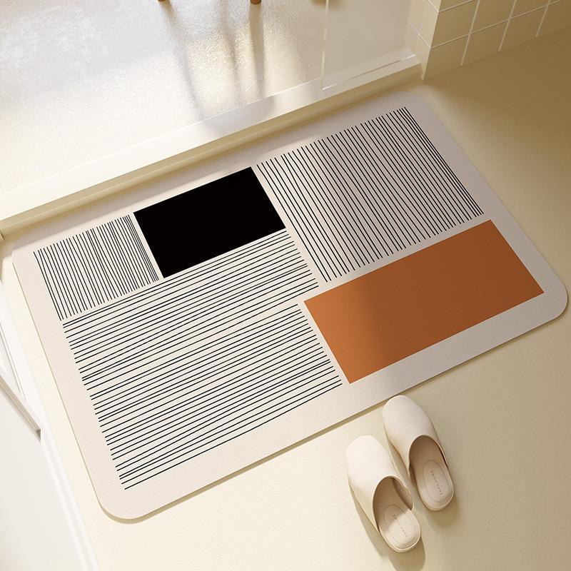 Bathroom Soft Diatom Mud Water-absorbing Floor Mats Quick-drying Household Carpet Bathroom Anti-slip Soft Cushion Toilet Door Foot Mat