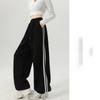Damen Streifen Schick Gerade Hose Herbst Frühling Retro Sport Jogginghose Hohe Taille Farbblock Hosen Dame Lässig Streetwear