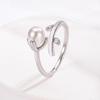 French Minimalist Faux Pearl Twig Ring - Mori Style High-End Open Hand Jewelry