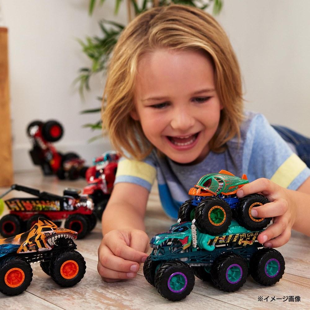 Hot Wheels Shark vs Dino Monster Truck Collection Set 6 Vehicles Toy Mini Cars Ages 3+ Multi JGD68