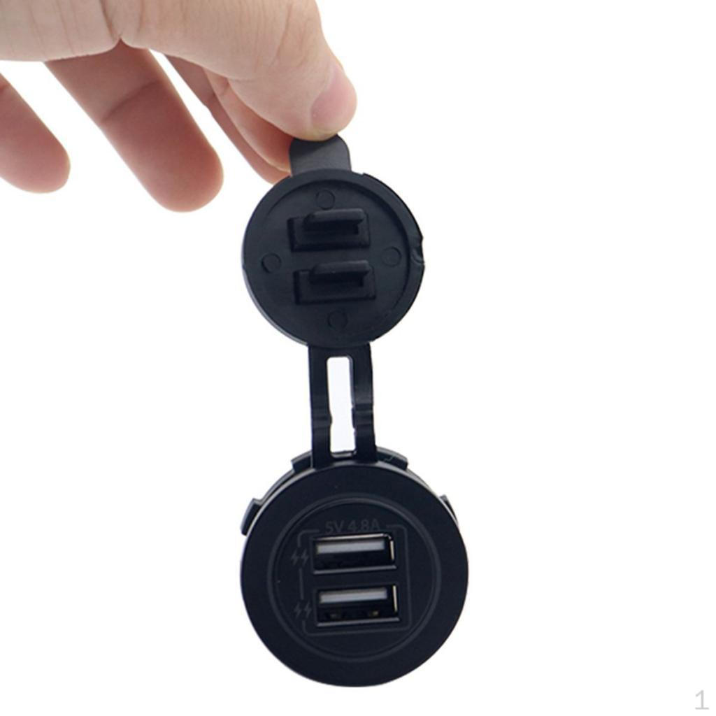 12V 4V DC Dual USB Automobile Music Socket with LED Backlight