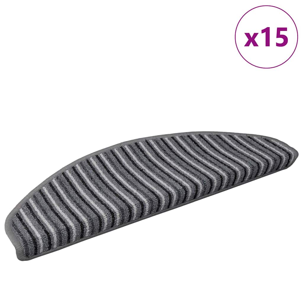 Self Adhesive Stair Treads 15 Pcs Gray 65 X 21 X 4 Cm