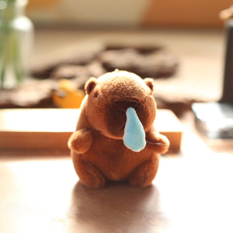 Capybara Plush Keychain Super Soft Pp Cotton Stuffed Toy Bag Clip For Kids Girls Teens Travel Decor