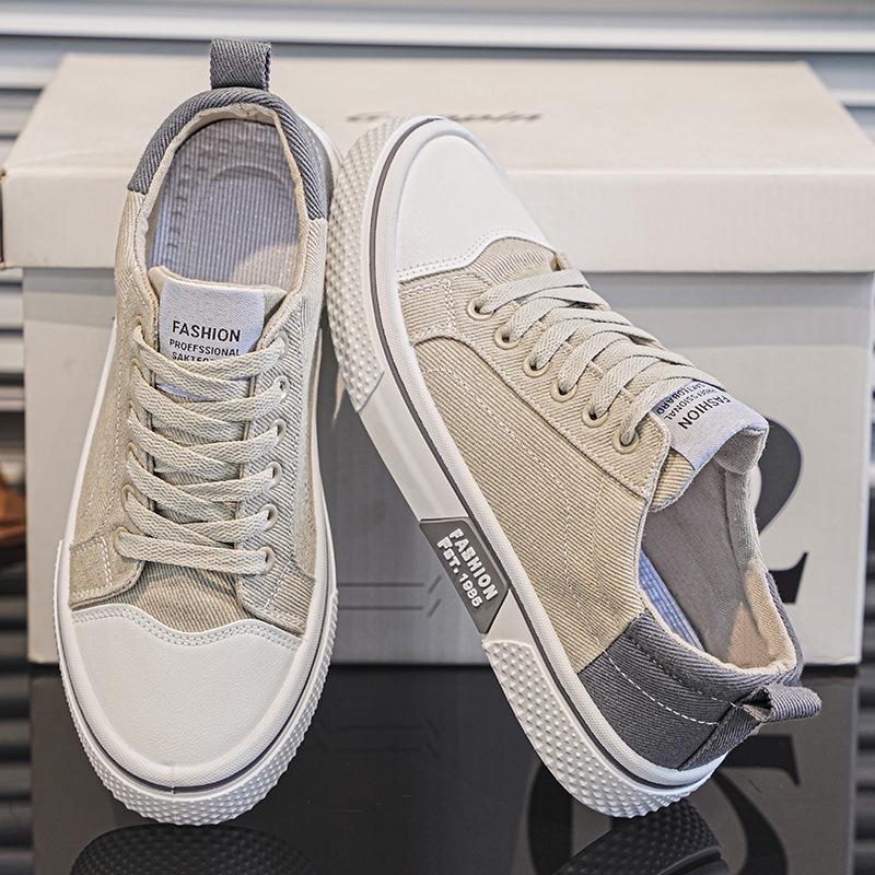 Men Breathale Canvas Shoes Male Male Conformtable Sports Casual Sneakers Youth Boy Student Flat Board Shoes Father Jogging Shoes