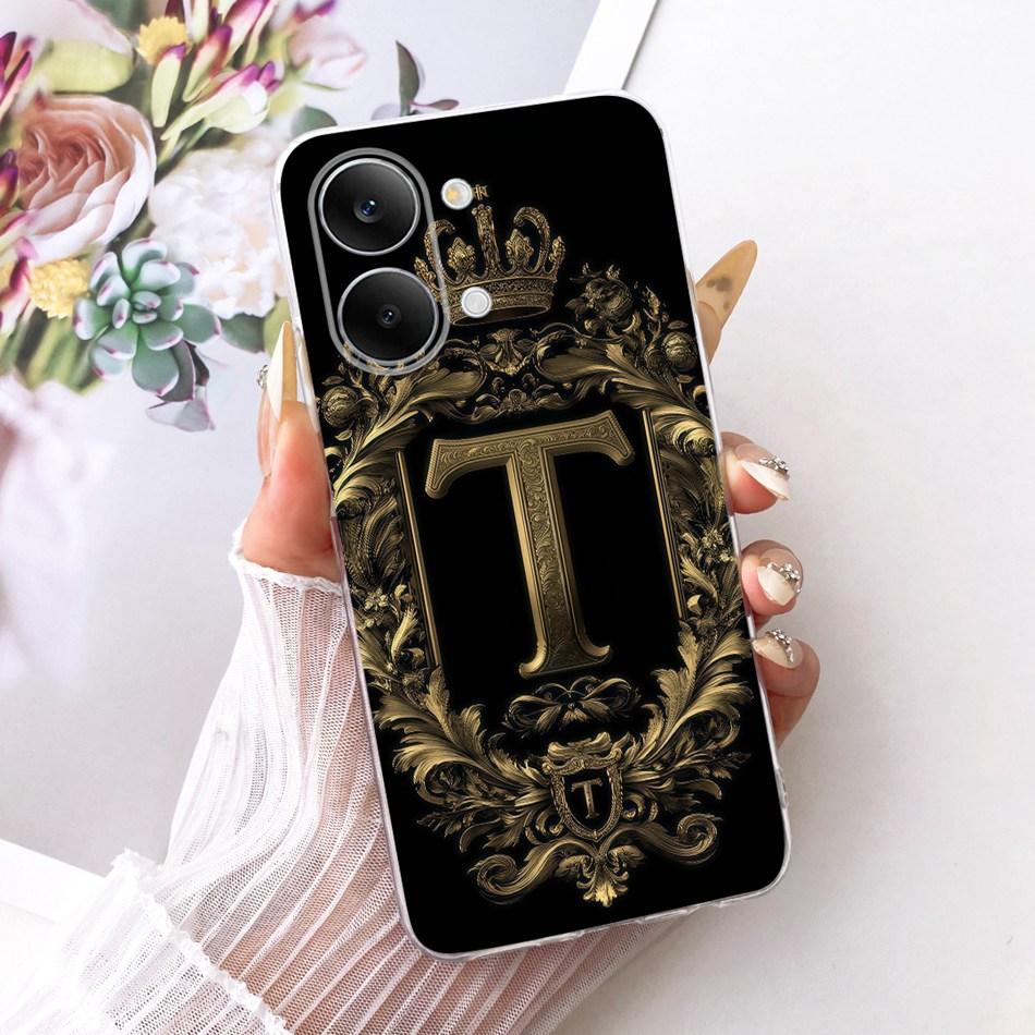For Xiaomi Redmi Turbo 5 Max Royal Crown Initial Letter Couple Phone Case For Redmi Turbo5 Turbo 5Max Soft Silicone TPU Bumpers