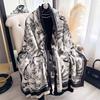 Women's Floral Cashmere Scarves Warm Hijab Pashmina Wraps Large Shawls for Autumn Winter Fashionable Scarves Accessories