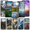 Erdő, tengerpart, napfelkelte, hegyek, természet, telefontok Samsung Galaxy S23 S22 S21 S20 FE Ultra 5G S10 S10E S9 S8 Plus 10 20 tokhoz
