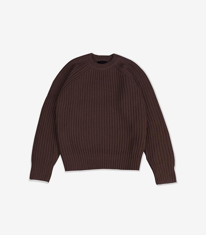MEVERICK Pullover Fisherman Knit Brown