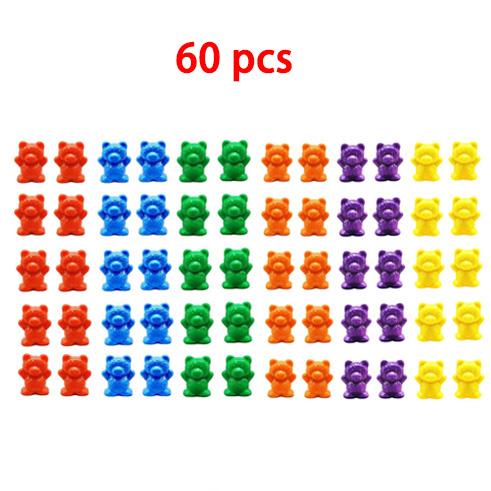 Colorful Counting Bears with Sorting Cups & Tweezers, Toddler Counting & Color Sorting Educational Toy Gift for Kids Boys Girls