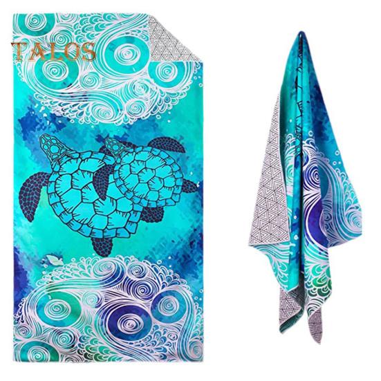 Microvezel strandlaken Dubbelzijdig superzacht, zeer absorberend, sneldrogend, oversized print zwembadbadhanddoek