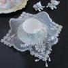 Table decoration and accessories white mesh beads flower embroidery table place mat cloth Wedding Christmas placemat kitchen for Home