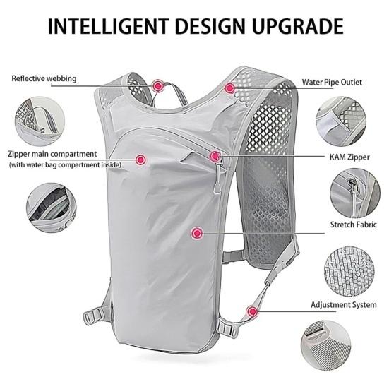 Hydration Backpack Breathable Hiking Vest with Water Bladder Men Women Outdoor Sports Daypack for Trail Running Cycling Mountaineering