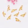10pcs Color-Preserving Ancient Sand Gold Bamboo Leaf Small Pendant Beaded Diy Handmade Braided Rope Bracelet Necklace Accessories Bamboo Pendant