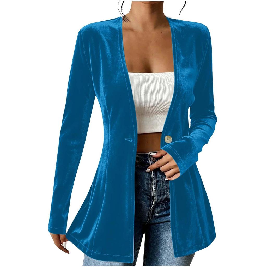Damenmode Langarm Freizeit-Strickjacke für den Arbeitsweg