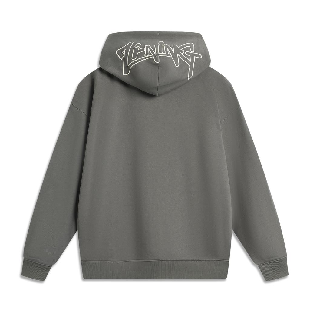 Li-Ning Sports Lifestyle Series Letter American Retro Minimalist Trendy Zipper Hoodie Comfortable Breathable Versatile Loose Sweatshirt AWDV391-4