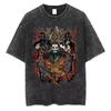 2026 Ghost Band Washed Vintage Skeleton Rock Short Sleeved Round Neck Y2k Tshirt Unisex Clothing New In Top & Tees Unisex T-Shirt