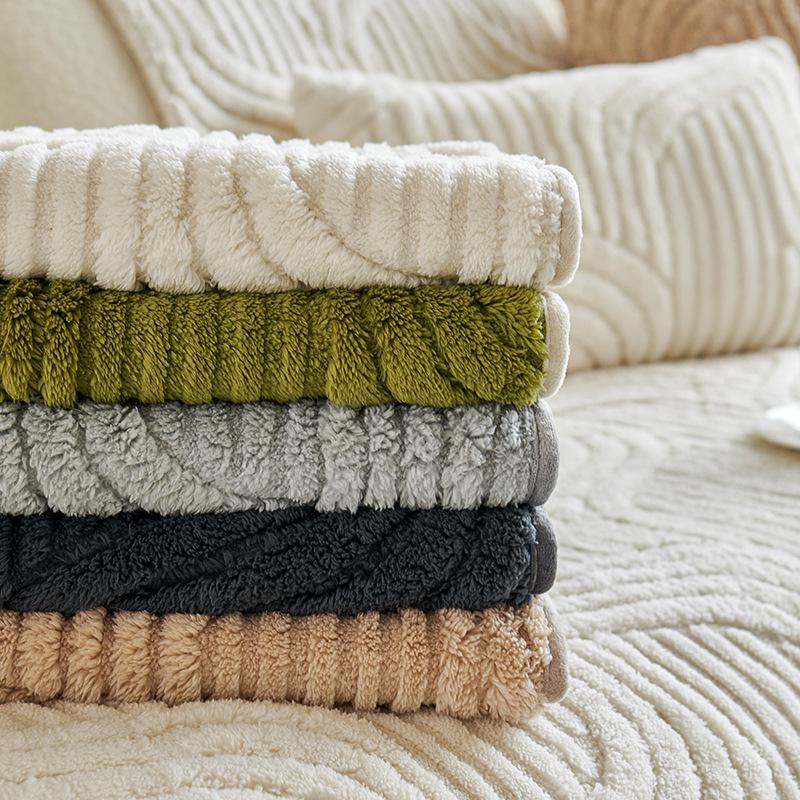 Exclusive Cream-Style Shu Cotton Velvet Plush Sofa Cushion - Autumn/Winter 2025, Thickened Non-Slip Cover